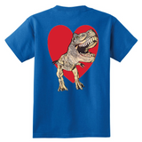 T-Rex with Heart - Youth - On BACK