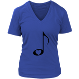 LOVE Music with Clear HEART - Women V-neck - On Light - Front