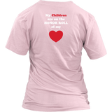 My Children are on the HONOR ROLL of my HEART - Women V-neck - On Dark - BACK