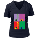 LOVE Music 4x - Women V-neck- Front