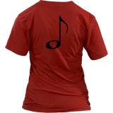 LOVE Music with Clear Heart - Women V-neck - On Light - BACK