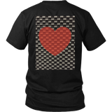 Red Heart on Metal Pattern - Unisex - BACK