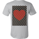 Red Heart on Metal Pattern - Mens - BACK