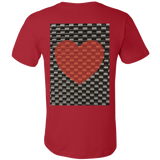 Red Heart on Metal Pattern - Mens - BACK