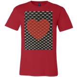 Red Heart on Metal Pattern - Mens - Front