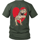 T-Rex with Heart- Unisex - On BACK