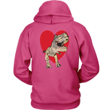 T-Rex with Heart - Hoodie - On BACK