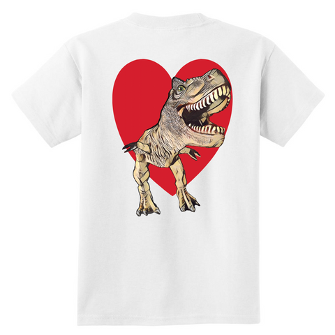 T-Rex with Heart - Youth - On BACK