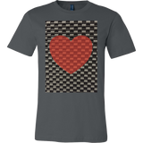 Red Heart on Metal Pattern - Mens - Front