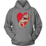 T-Rex with Heart - Hoodie - Front