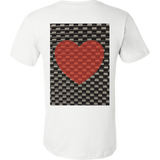 Red Heart on Metal Pattern - Mens - BACK