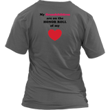 My Grandchildren are on the HONOR ROLL of my HEART - Womens V-neck - On  Dark - BACK