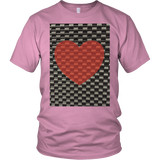 Red Heart on Metal Pattern - Unisex - Front