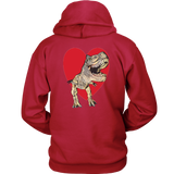 T-Rex with Heart - Hoodie - On BACK