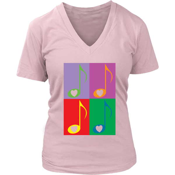 LOVE Music 4x - Women V-neck- Front