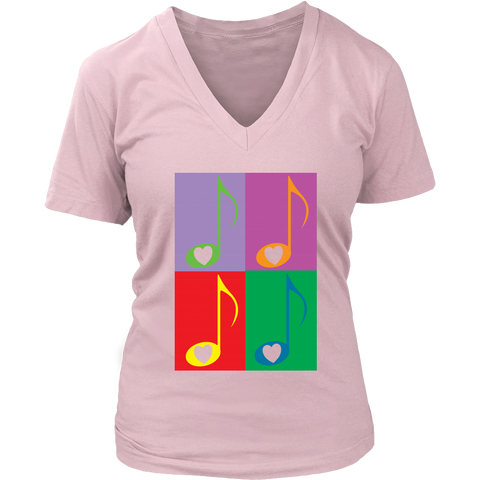 LOVE Music 4x - Women V-neck- Front