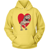 T-Rex with Heart - Hoodie - Front