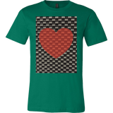 Red Heart on Metal Pattern - Mens - Front