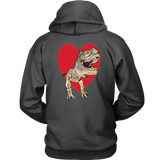 T-Rex with Heart - Hoodie - On BACK