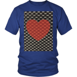 Red Heart on Metal Pattern - Unisex - Front