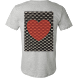 Red Heart on Metal Pattern - Mens - BACK