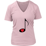 LOVE Music - Women V-neck - On Light - Front