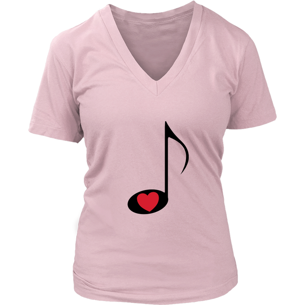 LOVE Music - Women V-neck - On Light - Front