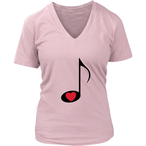 LOVE Music - Women V-neck - On Light - Front