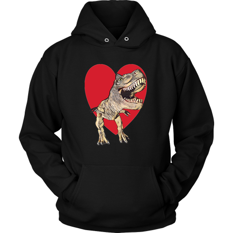 T-Rex with Heart - Hoodie - Front