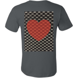 Red Heart on Metal Pattern - Mens - BACK