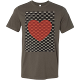 Red Heart on Metal Pattern - Mens - Front