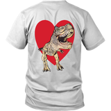 T-Rex with Heart- Unisex - On BACK